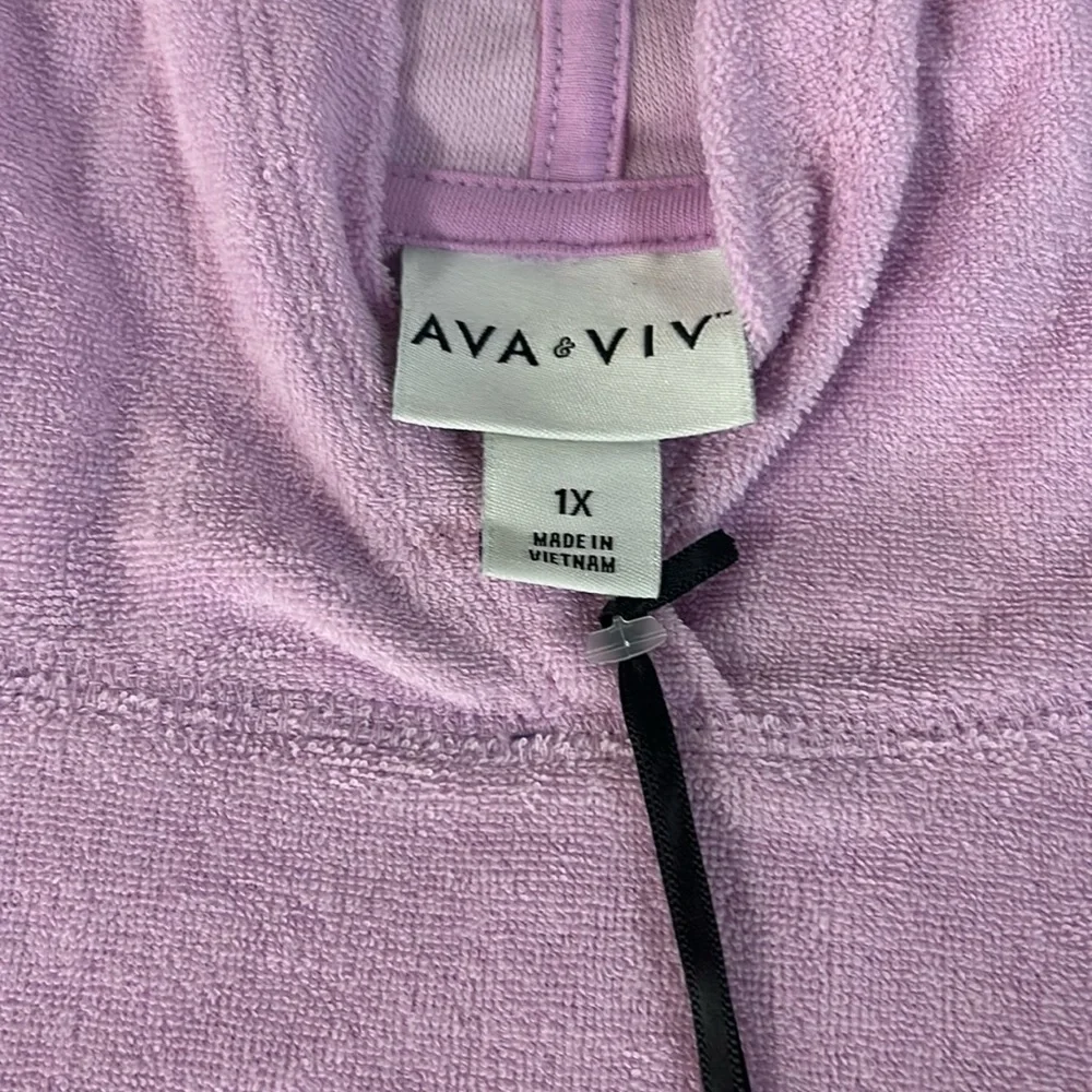 Ava & Viv pink terrycloth hoodie size 1X - Picture 5 of 7